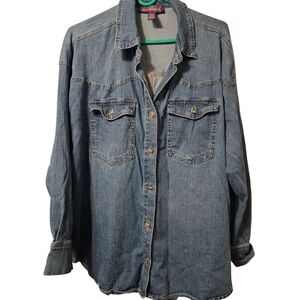 Gloria Vanderbilt Blue Denim Shirt